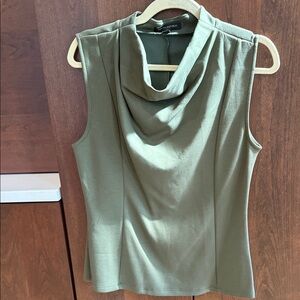 Banana Republic Olive Sleeveless Cowl-Neck Top